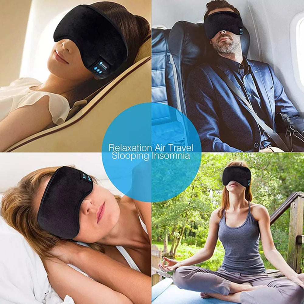 Masque de sommeil Bluetooth ,Bandeau Sans fil sport musical