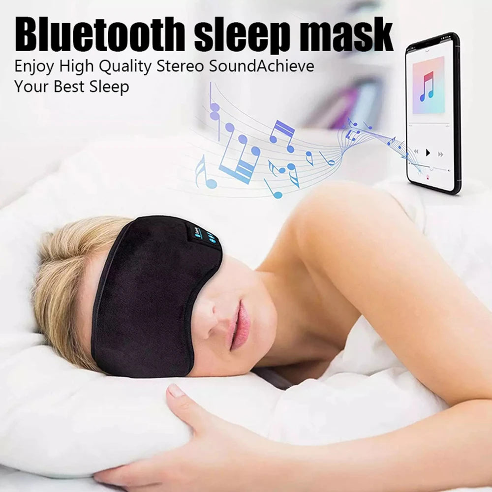 Masque de sommeil Bluetooth ,Bandeau Sans fil sport musical